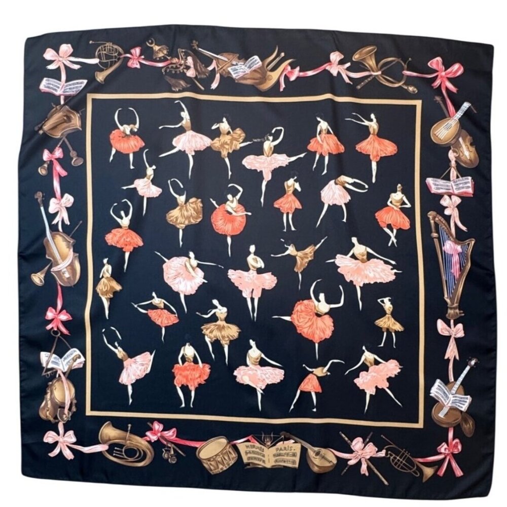 2/$30 Fashion Geometric Dancing Ballerina Satin Silk Fashion Scarves - Picture 7 of 9